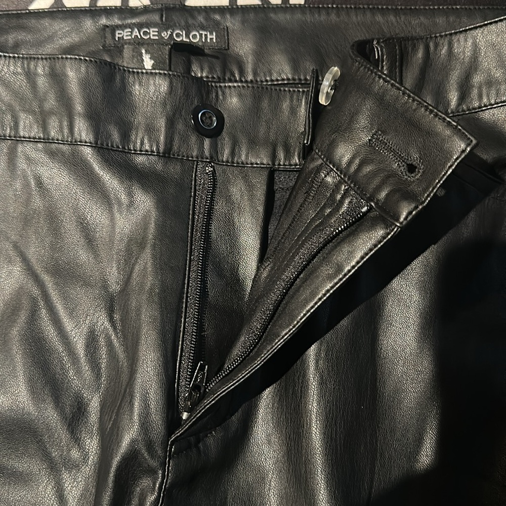 Peace of Cloth Black Faux Leather Jeans Size 10 NWT - Picture 6 of 15